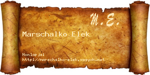 Marschalko Elek névjegykártya